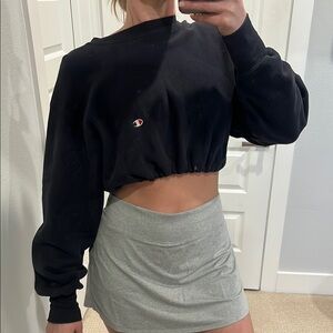 Champion Black Cropped Sweatshirt
